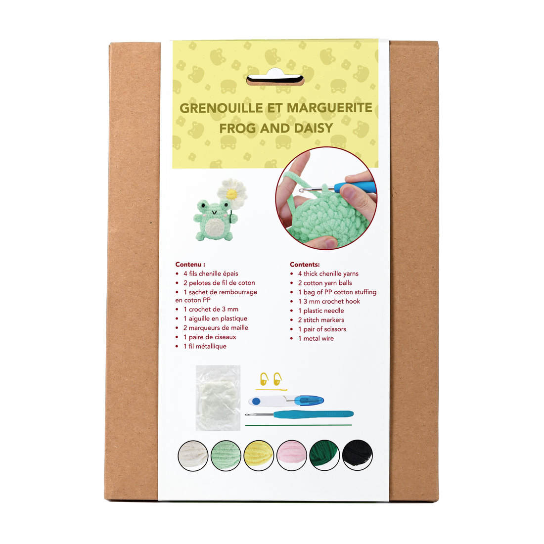 KIT DIY CROCHET FIL PELUCHEUX- GRENOUILLE by PBI ART