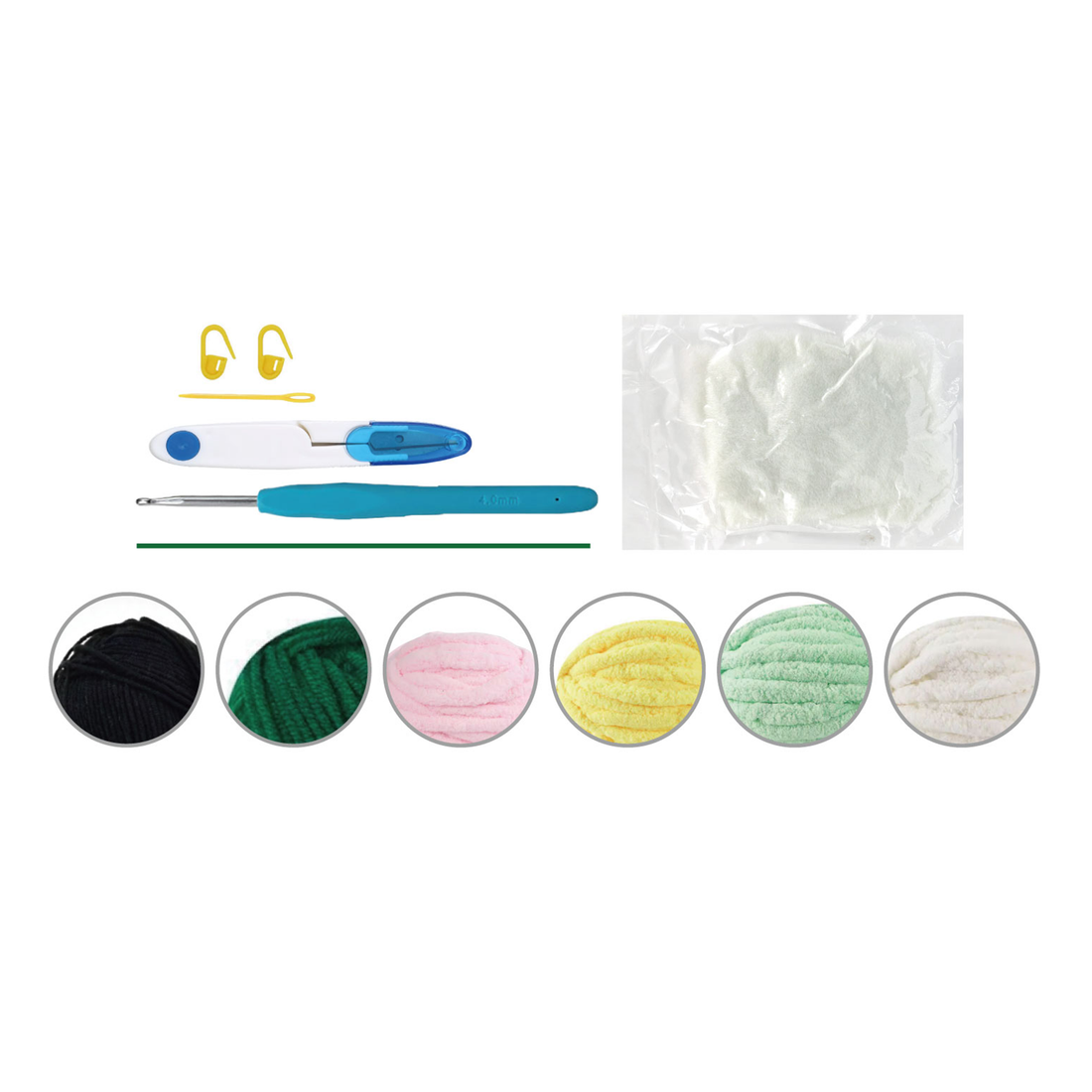 PLUSHY YARN DIT KEYCHAIN KIT -FROG