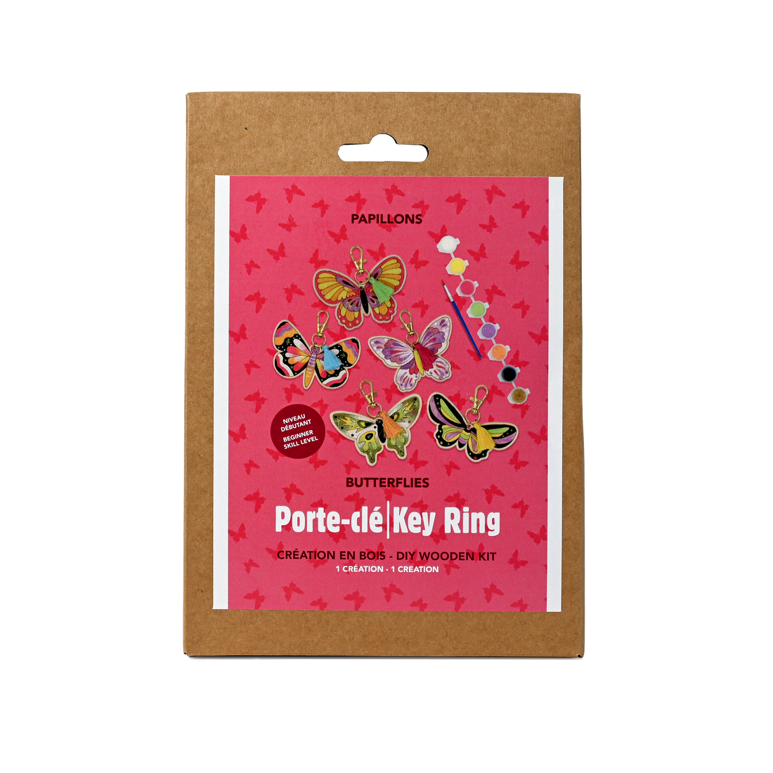 KIT DIY PORTE-CLÉS EN BOIS- PAPILLONS