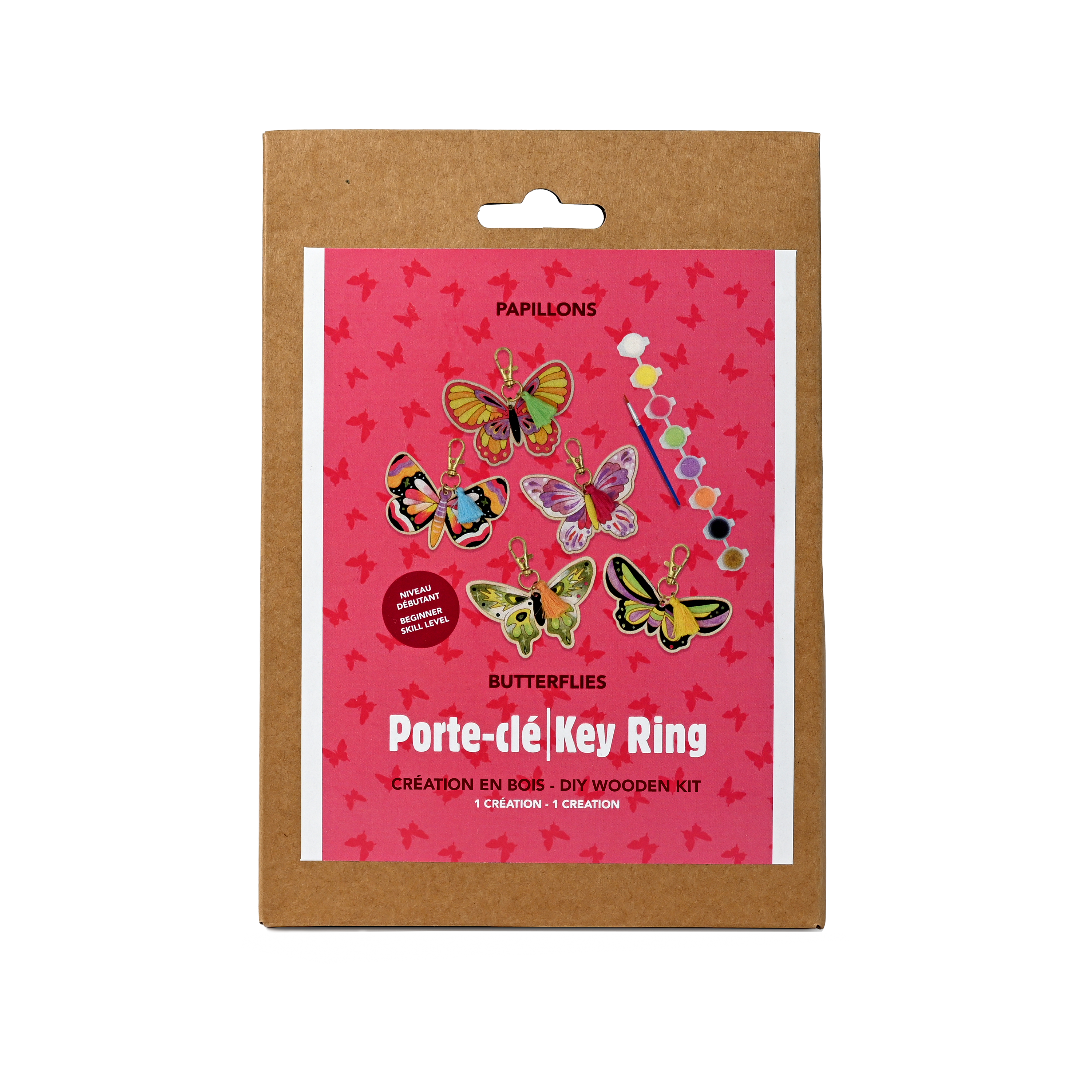 KIT DIY PORTE-CLÉS EN BOIS- PAPILLONS