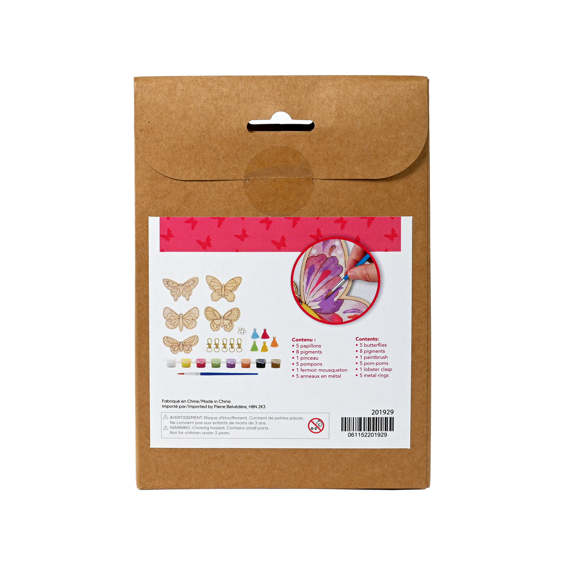 KIT DIY PORTE-CLÉS EN BOIS- PAPILLONS