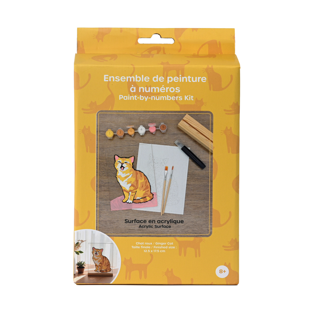 KIT PEINTURE PAR NUMÉROS SUR SURFACE ACRYLIQUE – CHAT