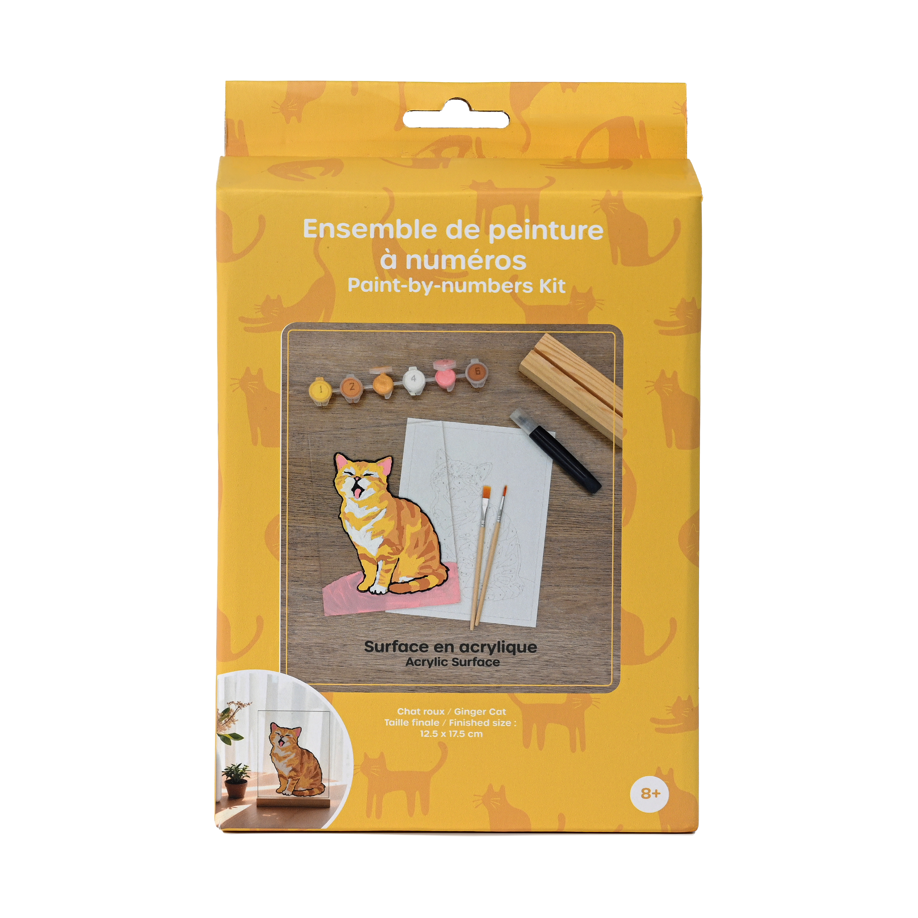 KIT PEINTURE PAR NUMÉROS SUR SURFACE ACRYLIQUE – CHAT
