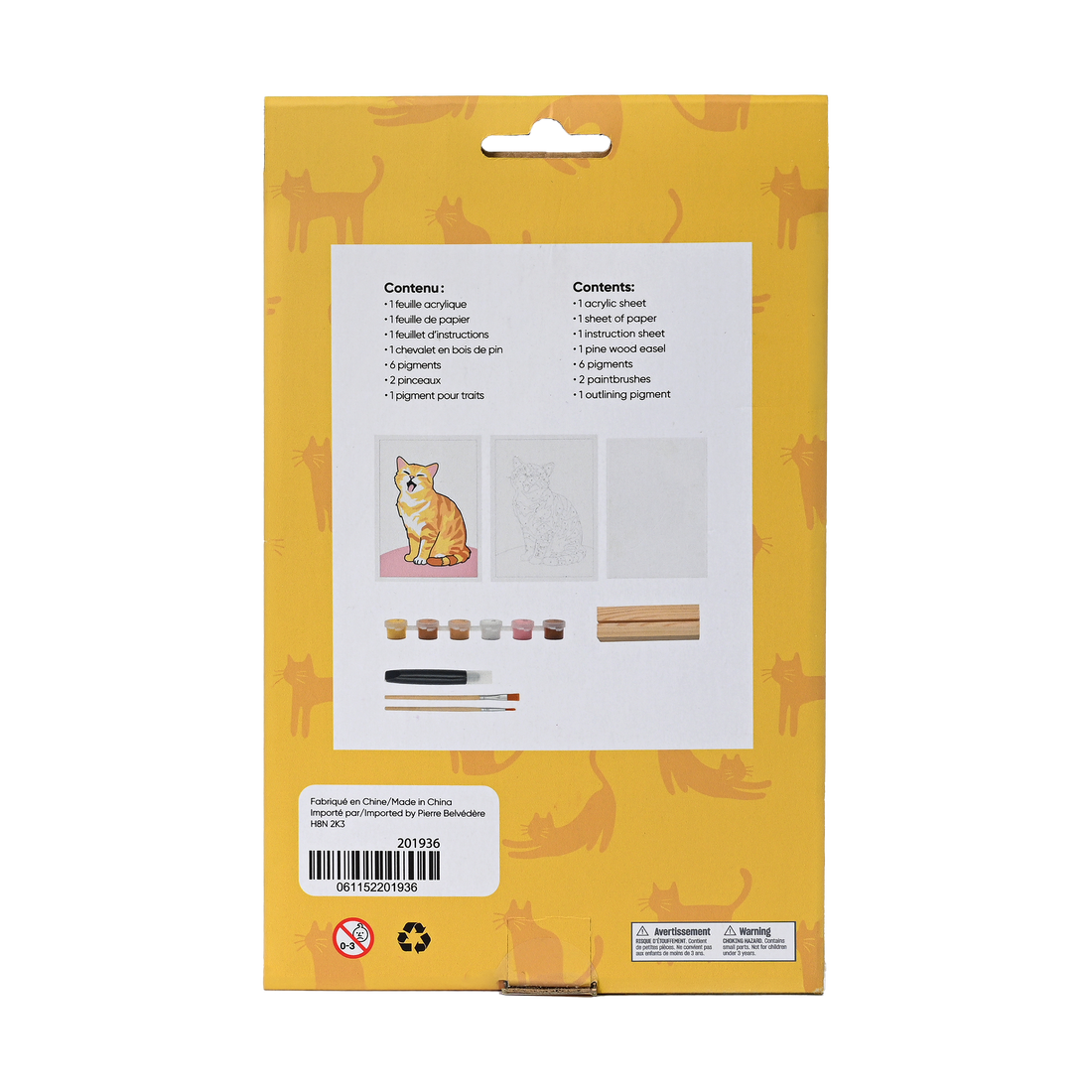 KIT PEINTURE PAR NUMÉROS SUR SURFACE ACRYLIQUE – CHAT