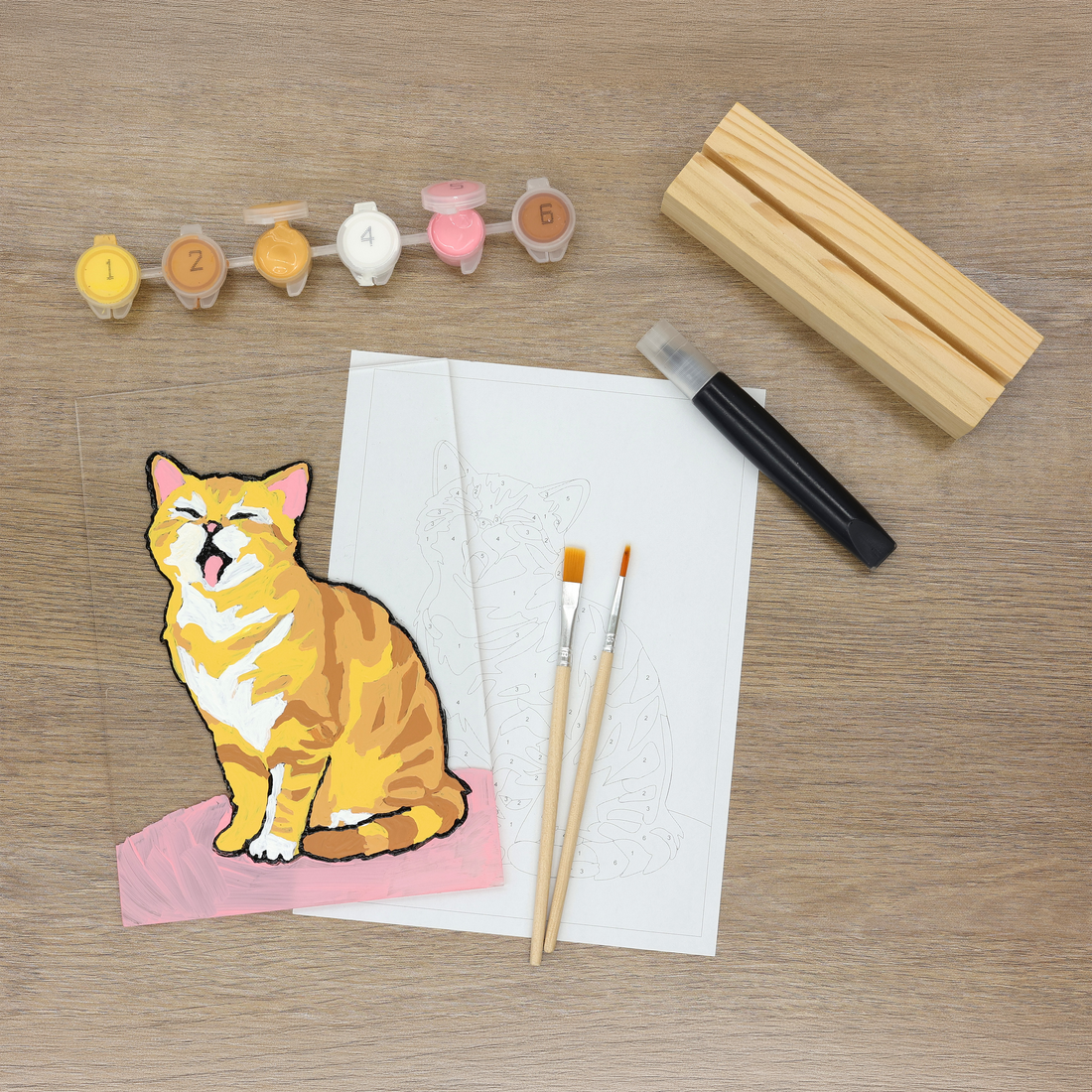 KIT PEINTURE PAR NUMÉROS SUR SURFACE ACRYLIQUE – CHAT