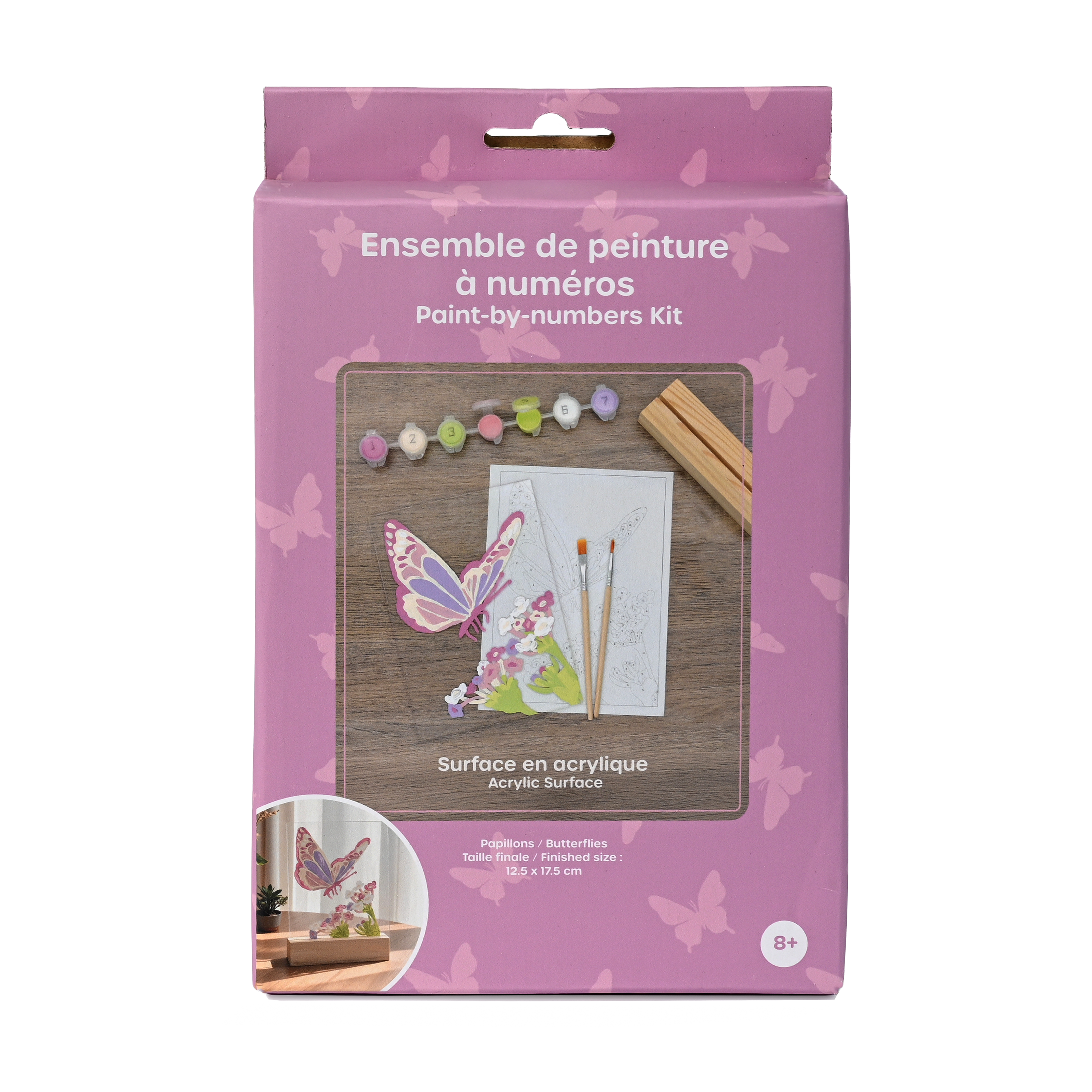 KIT PEINTURE PAR NUMÉROS SUR SURFACE ACRYLIQUE – PAPILLONS