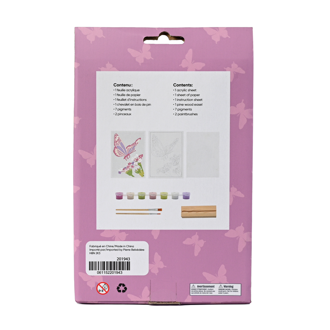 PAINT BY NUMBER ACRYLIC SURFACE KIT- BUTTERFLY