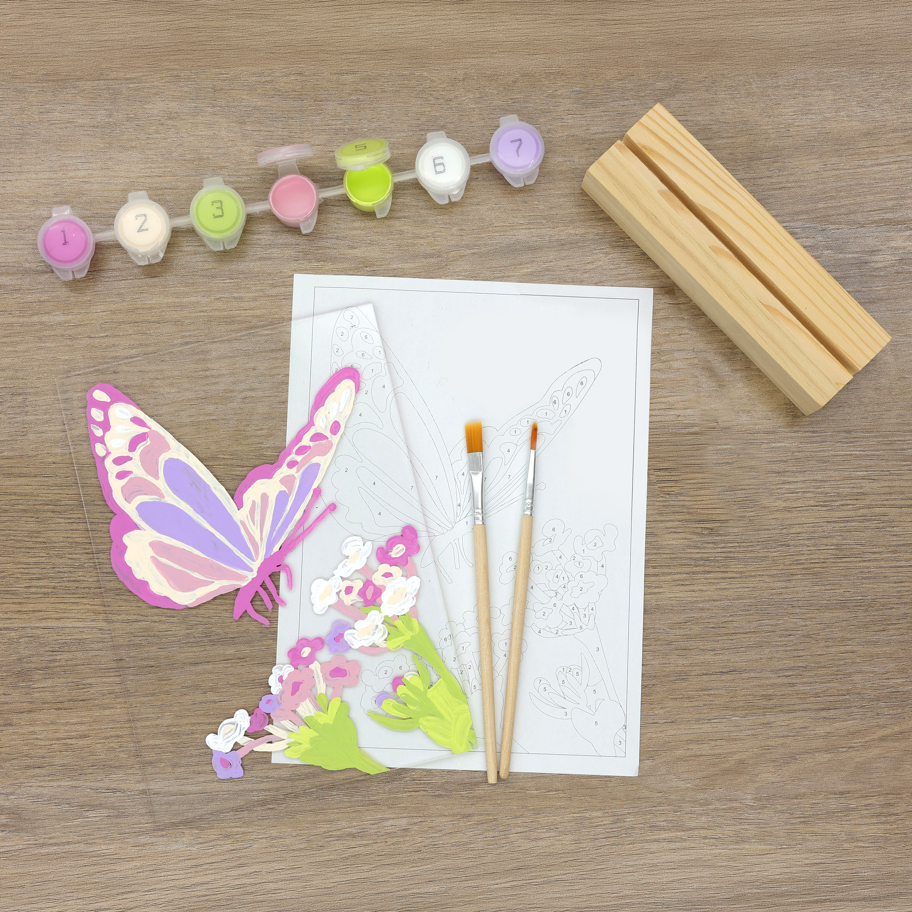 KIT PEINTURE PAR NUMÉROS SUR SURFACE ACRYLIQUE – PAPILLONS