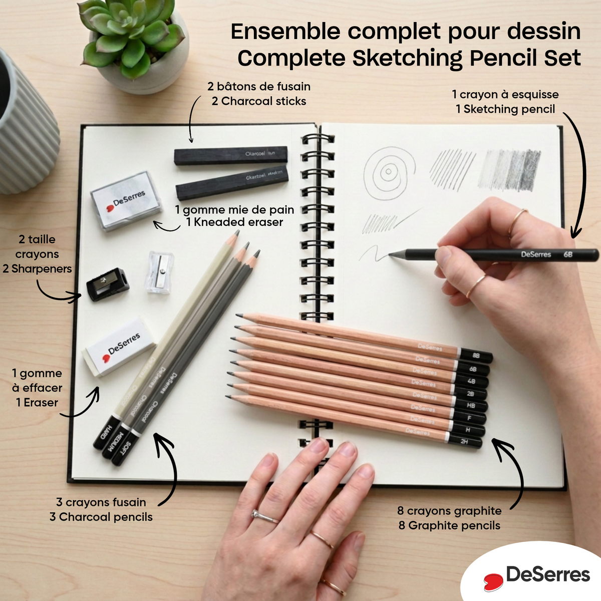 ENSEMBLE DE DESSIN 18 MORCEAUX - DESERRES
