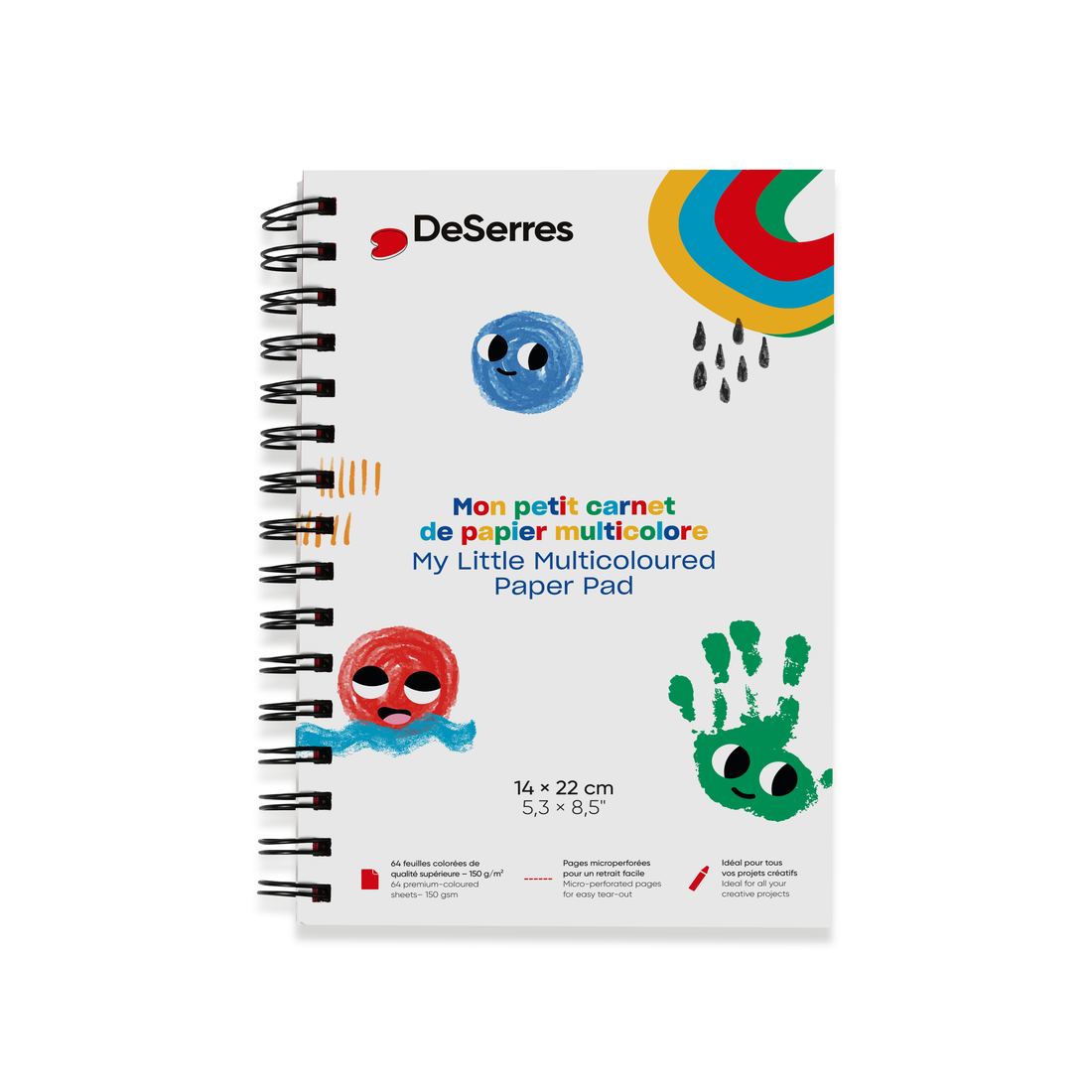 MON PETIT CARNET DE PAPIER MULTICOLORE DESERRES- 64 FEUILLES- (14 X 22 CM) - DESERRES