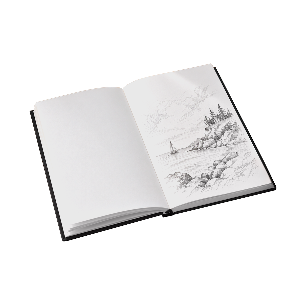 CARNET À CROQUIS DESERRES- PETIT- DOC COUSU-PAPIER BLANC-64 FEUILLES- ( 14 x 22 cm) - DESERRES