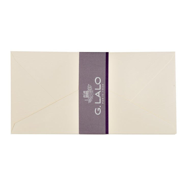 Vélin Pur Coton 20 Enveloppes 125g 11x22cm -  Crème G.LALO