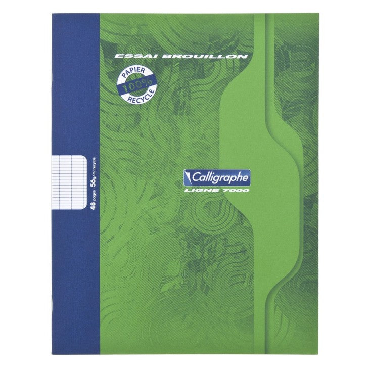 7000: Cahier brouillon agrafé seyès - 96 pages (17x22cm) CLAIREFONTAINE
