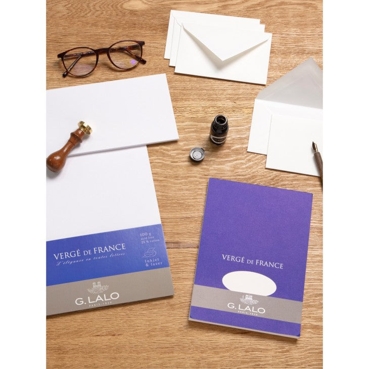 Vergé 25 Enveloppes  4½X8¾ Extra Blanc G.LALO