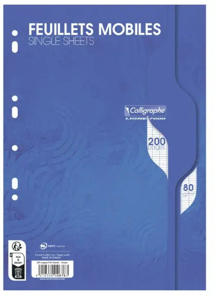 Feuilles Classeurs Seyes 200P 8¼X11¾ CLAIREFONTAINE