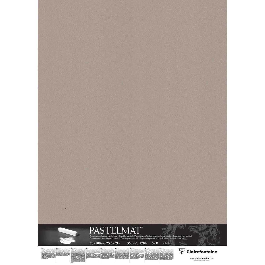 Pastelmat pack 5sh 360g dark grey 70x100cm