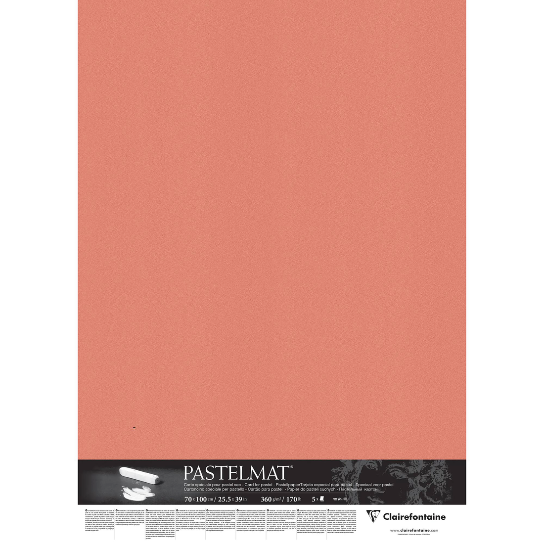 Pastelmat pack 70x100cm 5sh 360g sanguine