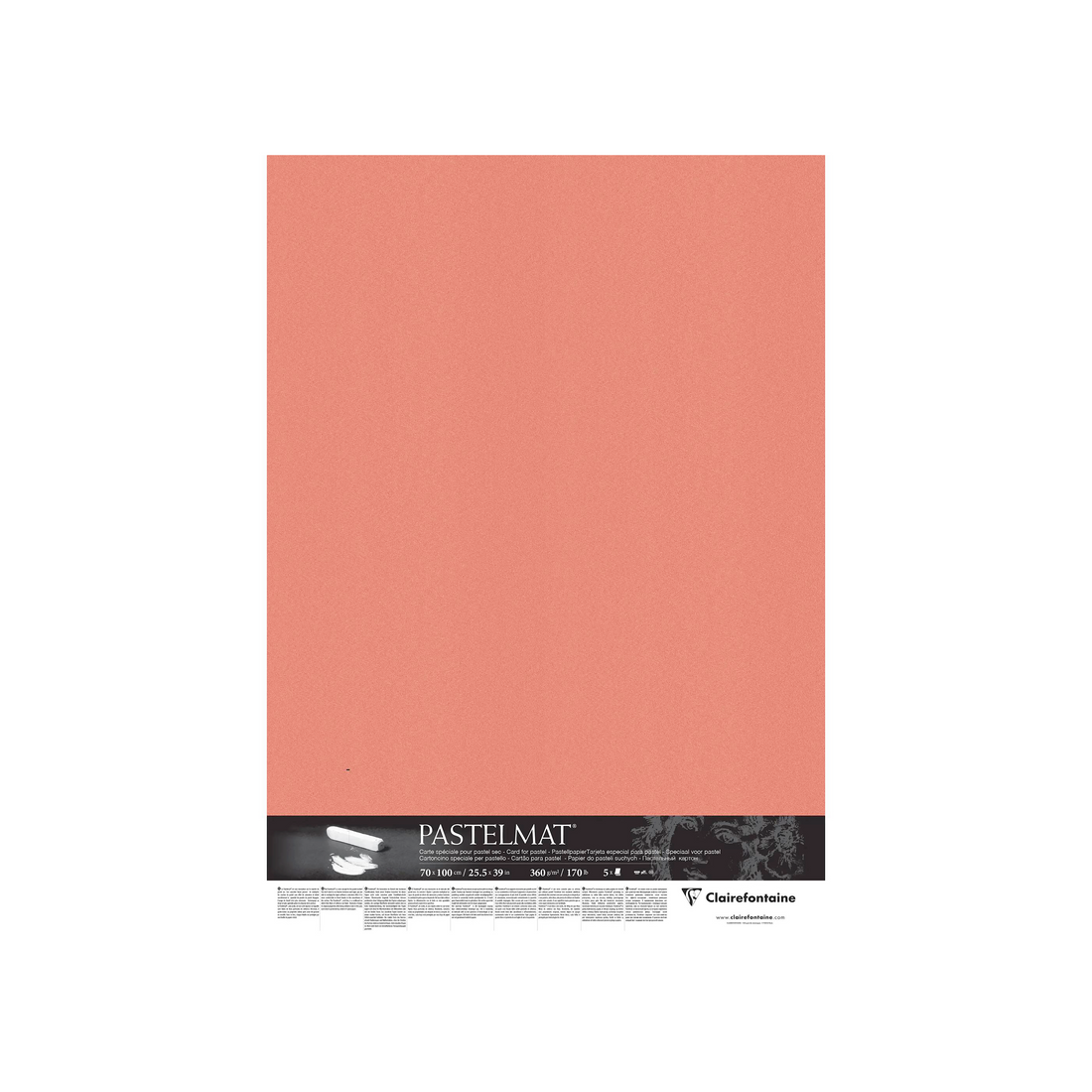 Paquet Pastelmat 360G sanguine 5 feuilles (70 x 100 cm) - CLAIREFONTAINE