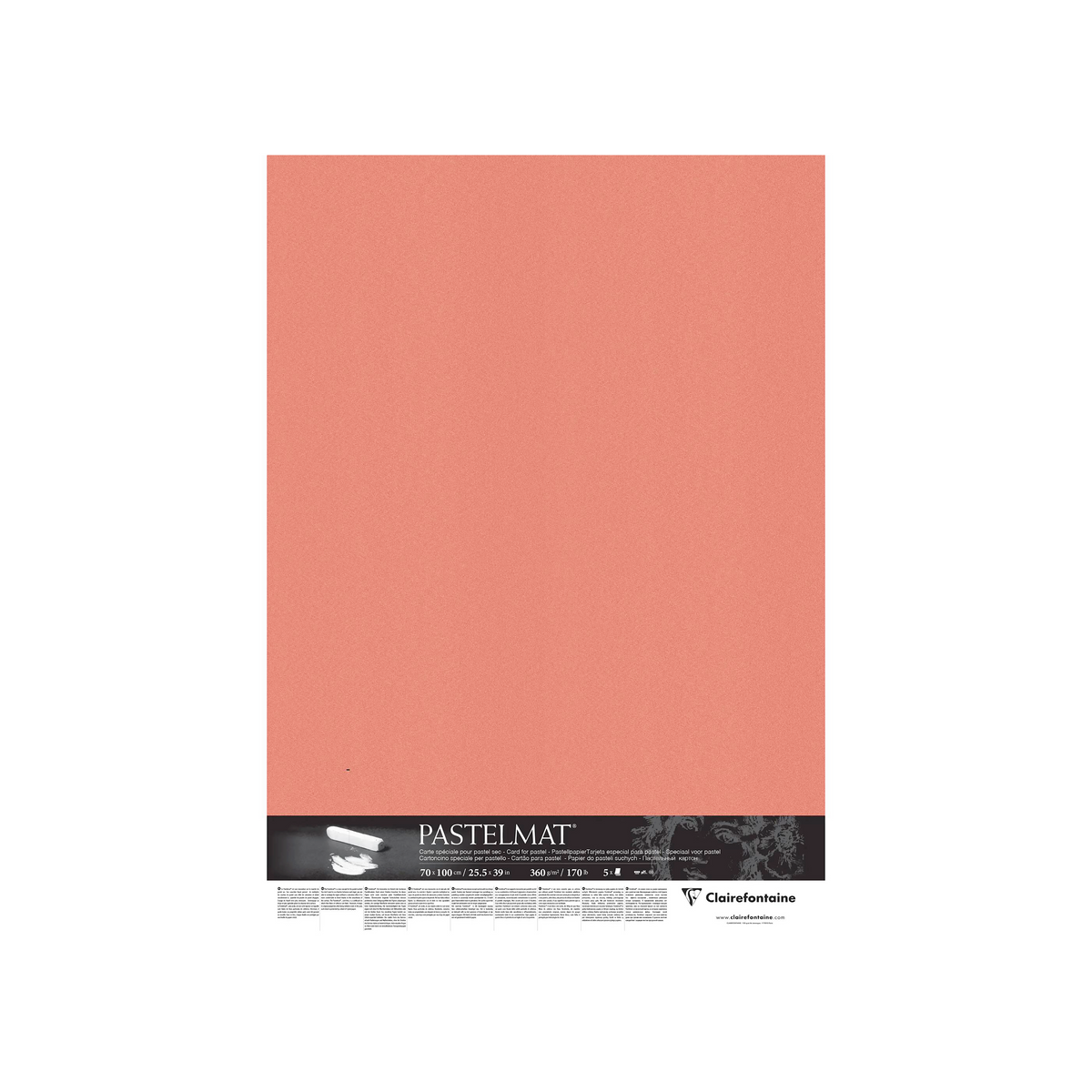 Paquet Pastelmat 360G sanguine 5 feuilles (70 x 100 cm) - CLAIREFONTAINE