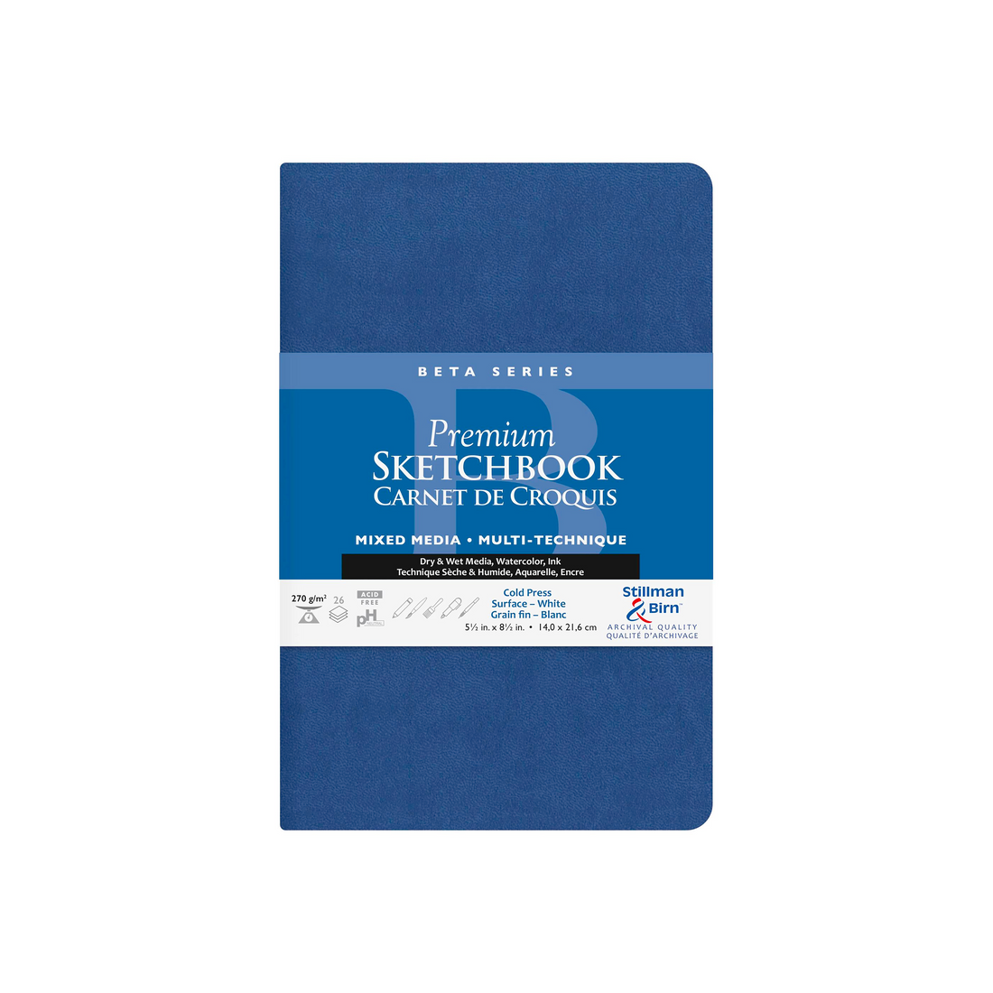 Carnet Souple Beta Series 270G blanc 26 feuilles (14 x 21,6 cm) - CLAIREFONTAINE