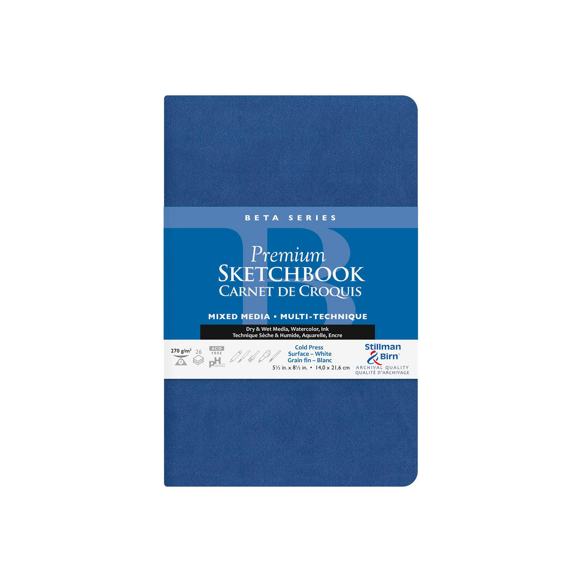 Carnet Souple Beta Series 270G blanc 26 feuilles (14 x 21,6 cm) - CLAIREFONTAINE