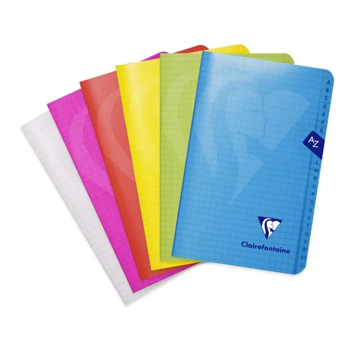Mimesys cahier répertoire polypro agrafé 5/5 -assortis- 96 pages (11x17cm) CLAIREFONTAINE