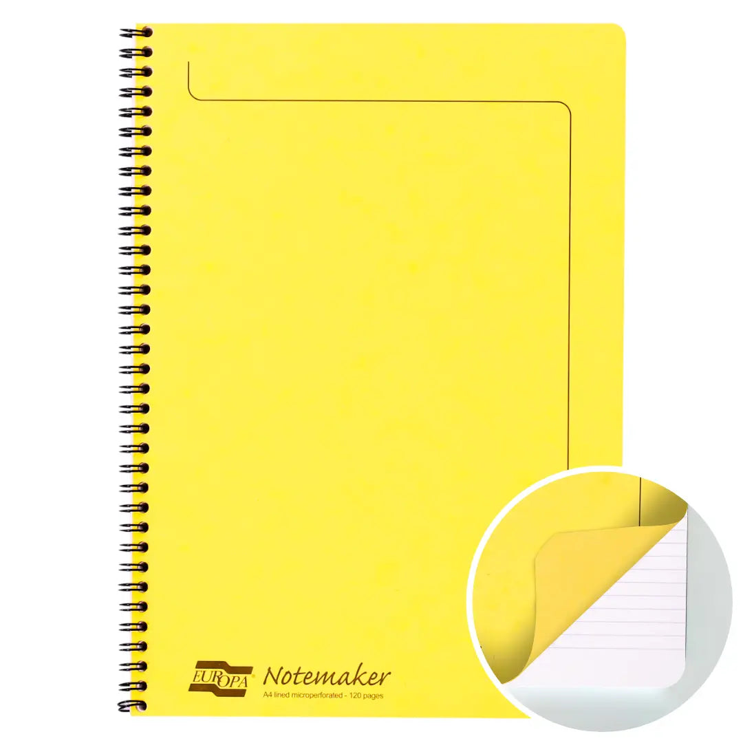 Europa cahier reliure intégrale ligné -citron- A4. 120 pages (21x29.7cm) CLAIREFONTAINE