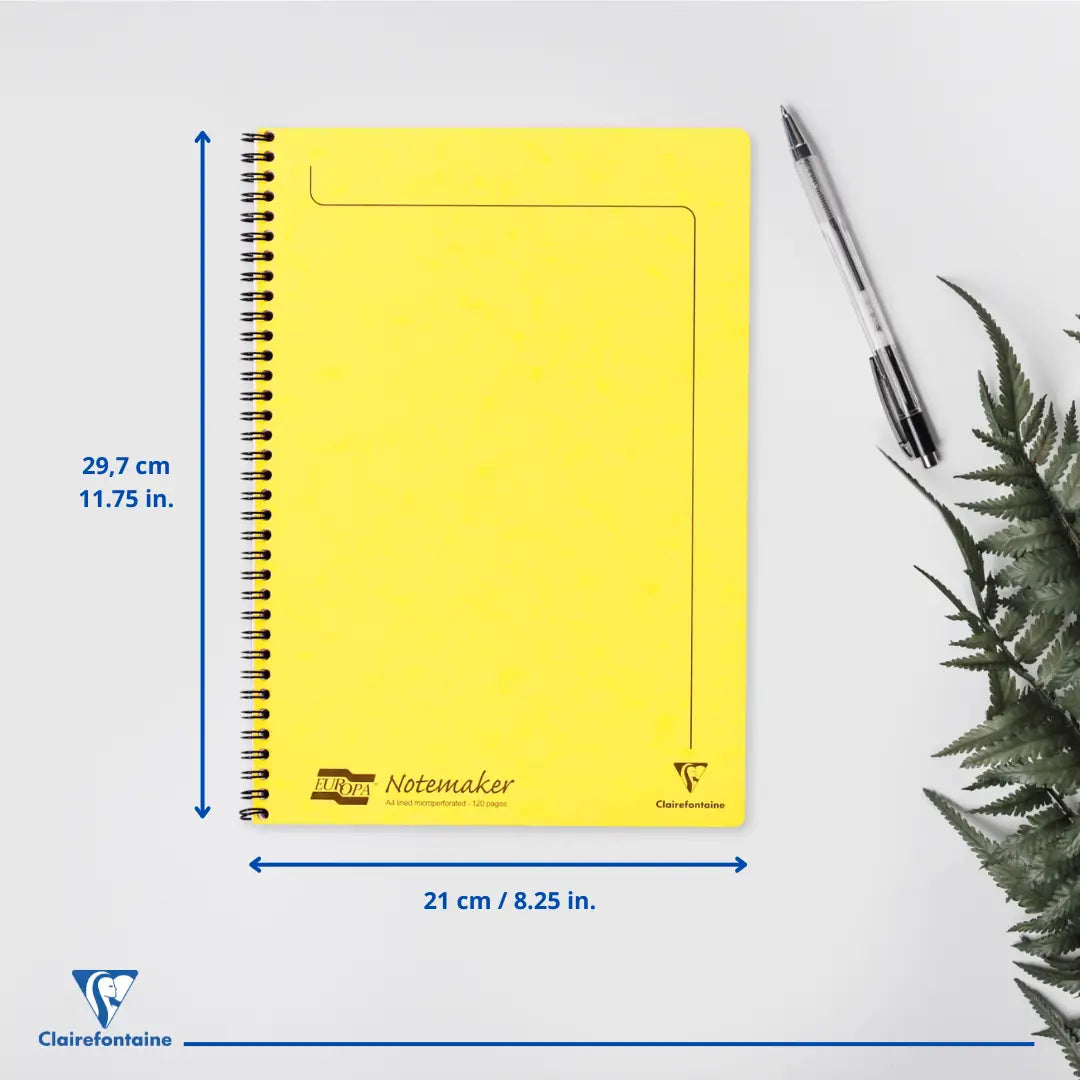 Europa cahier reliure intégrale ligné -citron- A4. 120 pages (21x29.7cm) CLAIREFONTAINE
