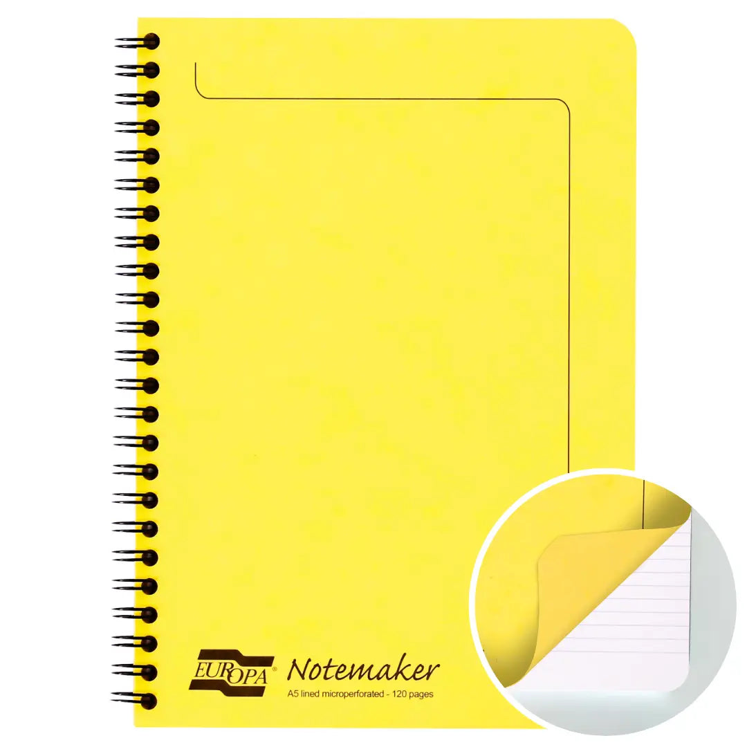 Europa cahier reliure intégrale ligné -citron- A5. 120 pages (14.8x21cm) CLAIREFONTAINE