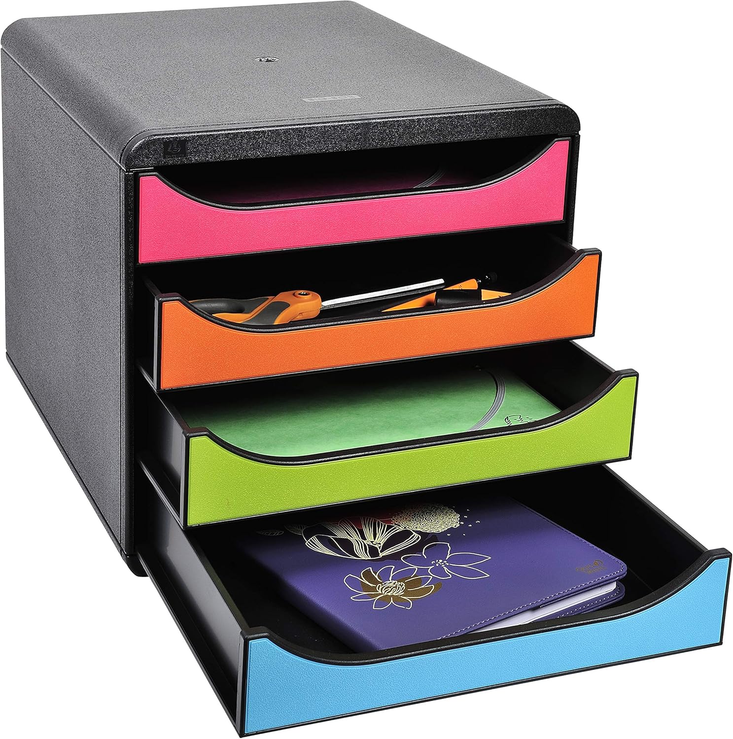 Big-Box  4 Tiroirs Noir/Arlequin