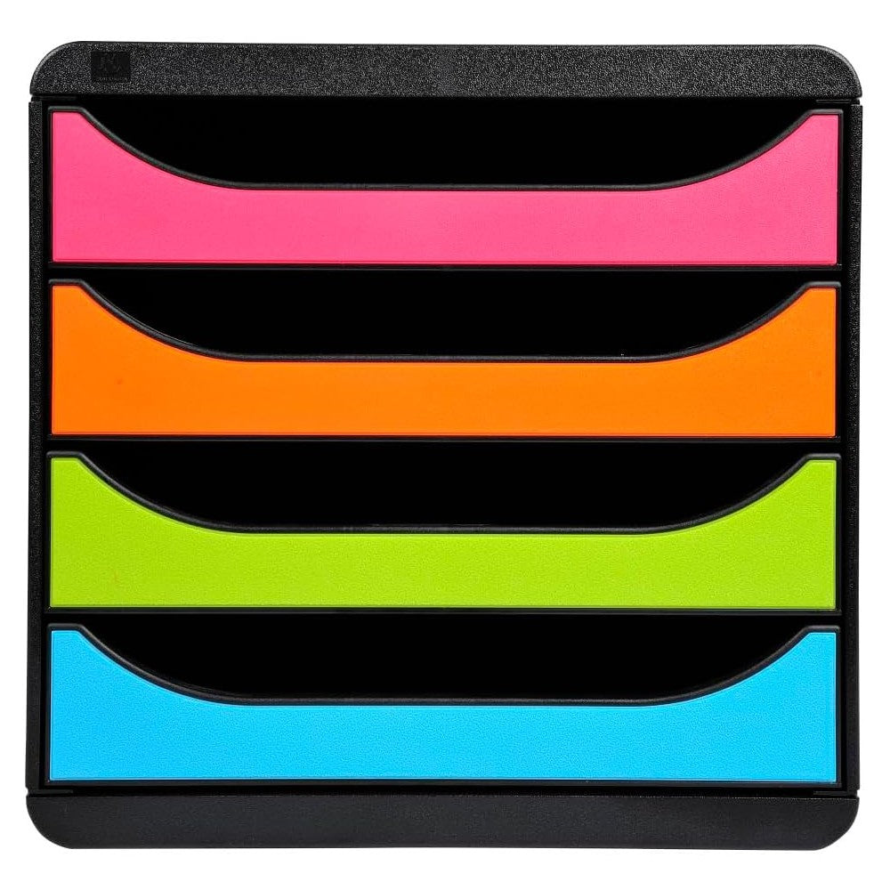 Big-Box  4 Tiroirs Noir/Arlequin