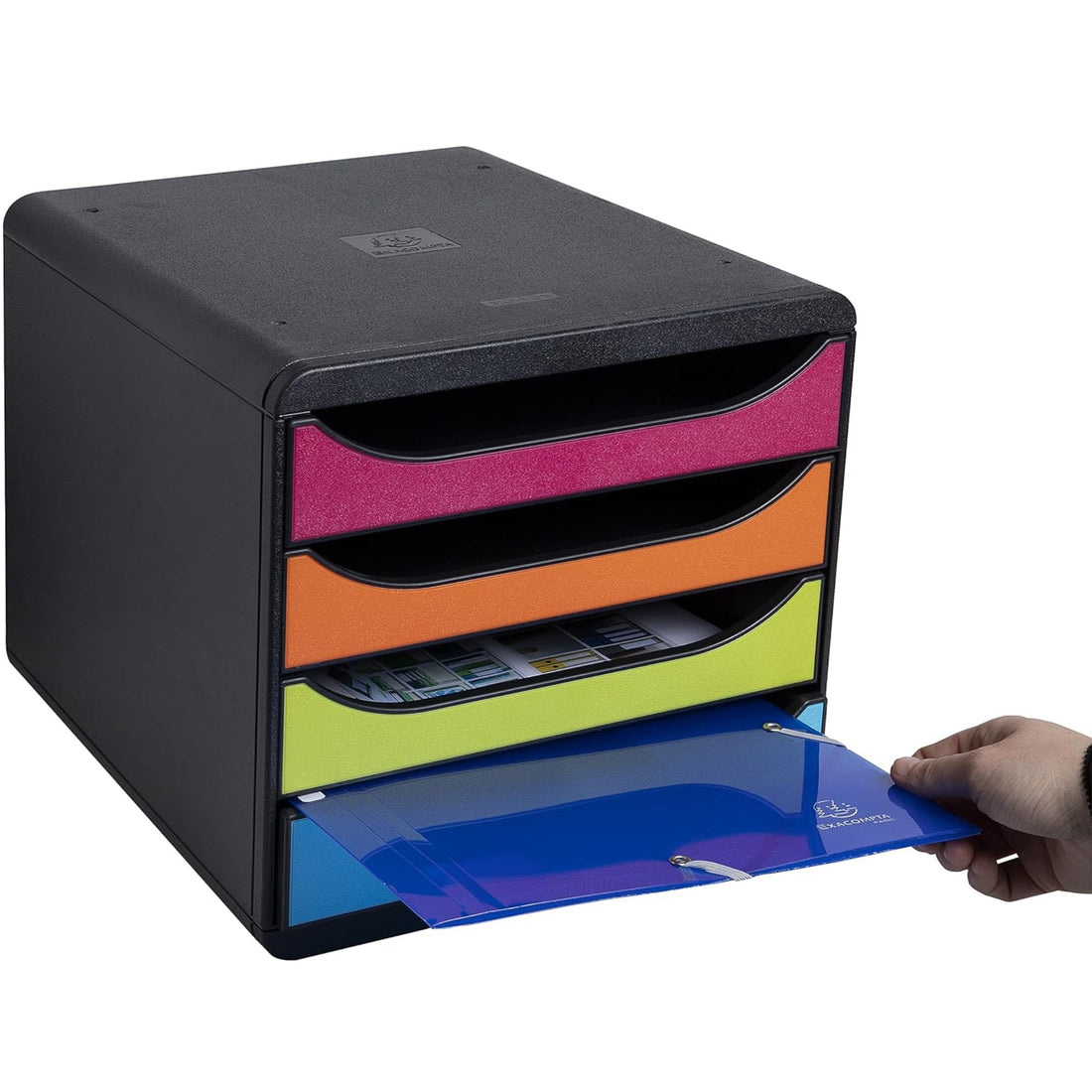 Big-Box  4 Tiroirs Noir/Arlequin