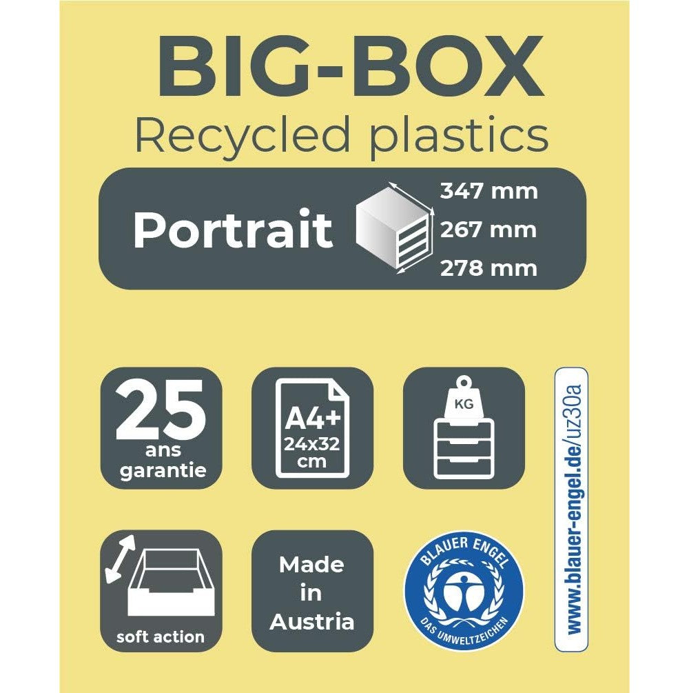 Big-Box  4 Tiroirs Noir/Arlequin