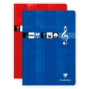 Cahier de musique agrafé séyès -assortis- A4.  48 pages (21x29.7cm) CLAIREFONTAINE