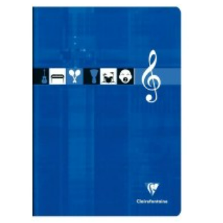 Cahier de musique agrafé séyès -assortis- A4.  48 pages (21x29.7cm) CLAIREFONTAINE