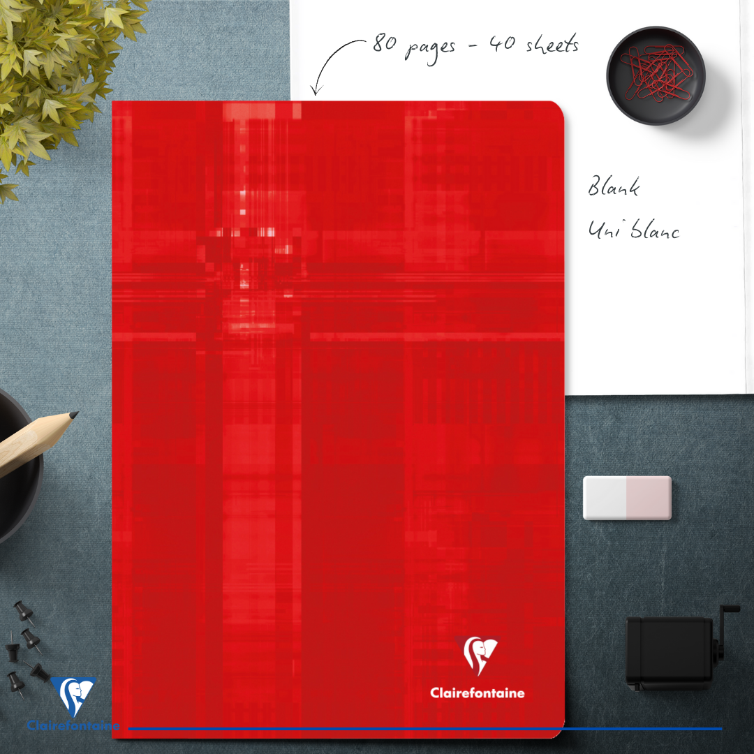 Cahier Agrafé Vierge 80P 21x29,7cm  (Assortis) CLAIREFONTAINE