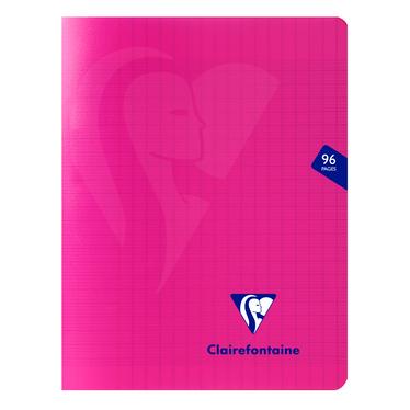 Mimesys cahier polypro agrafé seyès -rose- 96 pages (17x22cm) CLAIREFONTAINE