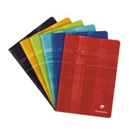 Cahier agrafé 5/5 -assortis- A4. 120 pages (21x29.7cm) CLAIREFONTAINE