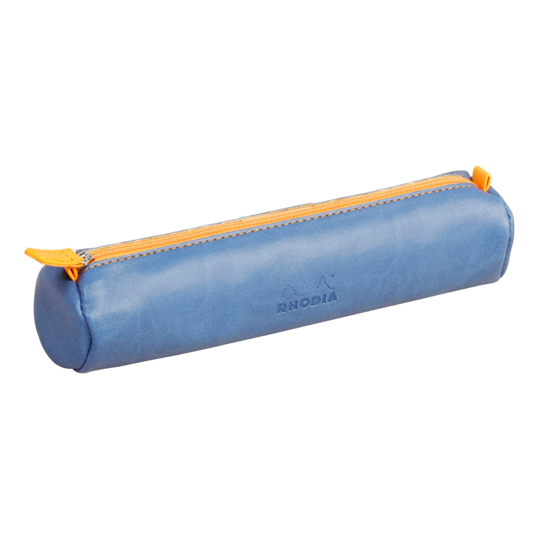 Trousse ronde - simili cuir italien -bleu saphir  (21.5x 5cm) RHODIA