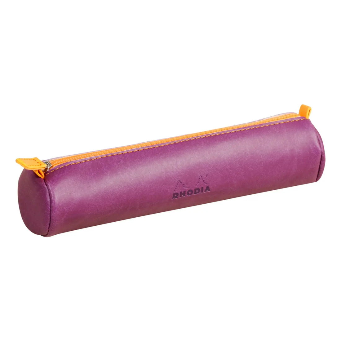 Trousse ronde - simili cuir italien -violet  (21.5x 5cm) RHODIA