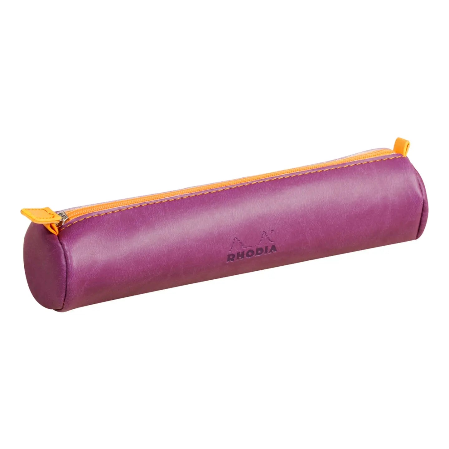 Trousse ronde - simili cuir italien -violet  (21.5x 5cm) RHODIA