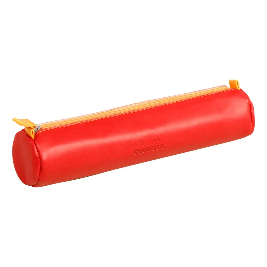 Trousse ronde - simili cuir italien -coquelicot  (21.5x 5cm) RHODIA
