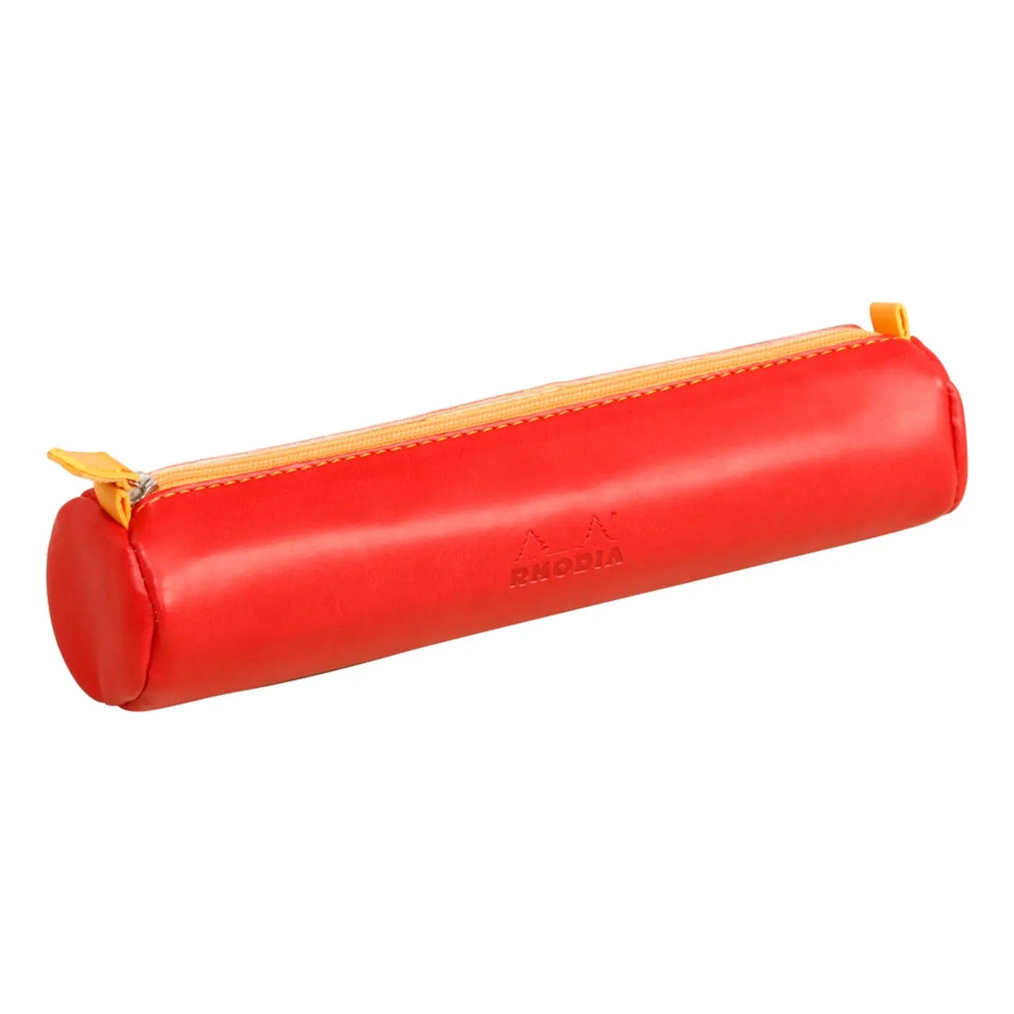 Trousse ronde - simili cuir italien -coquelicot  (21.5x 5cm) RHODIA