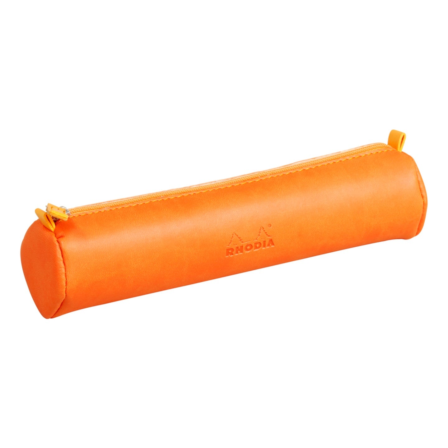 Trousse ronde - simili cuir italien -tangerine  (21.5x 5cm) RHODIA