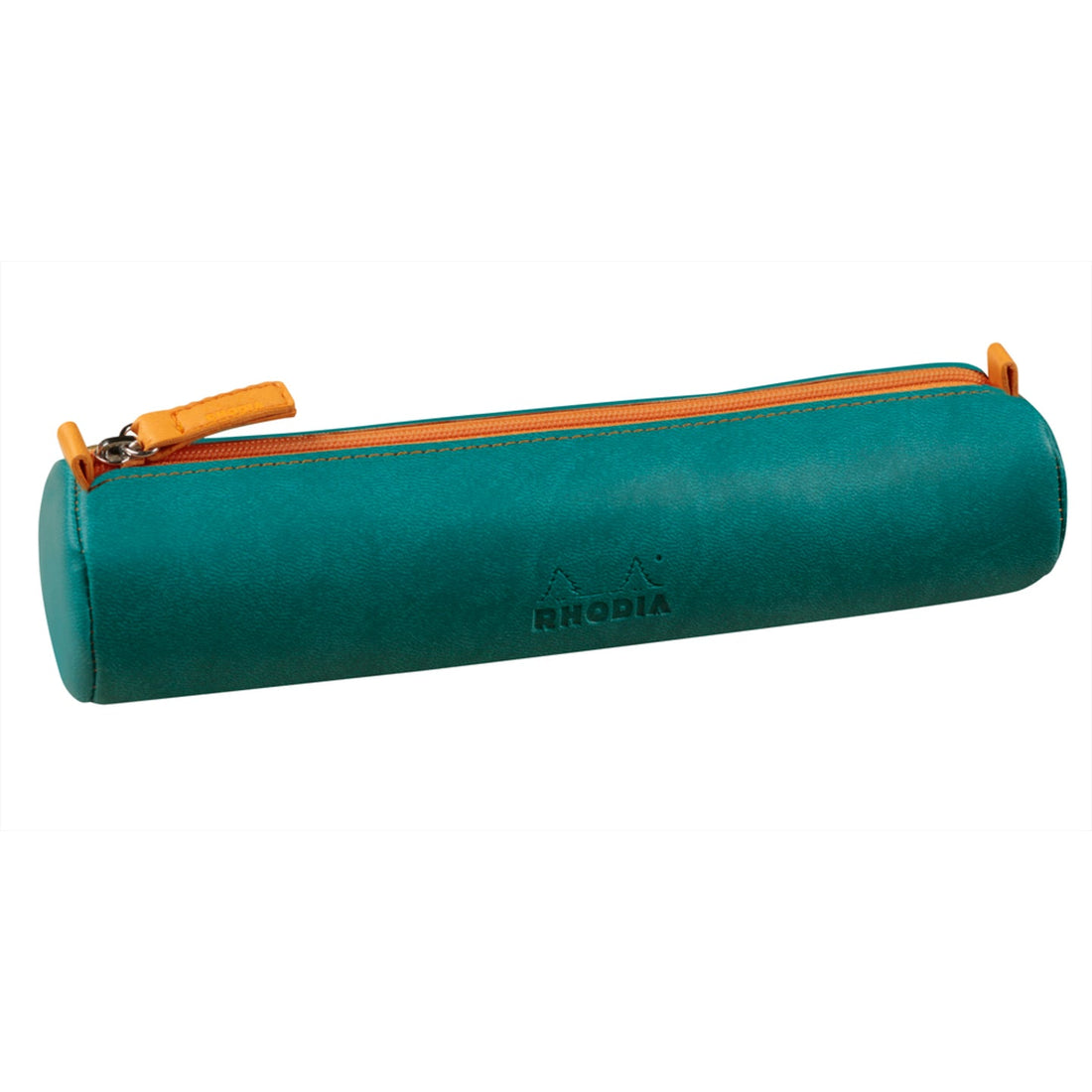 Trousse ronde - simili cuir italien -paon  (21.5x 5cm) RHODIA