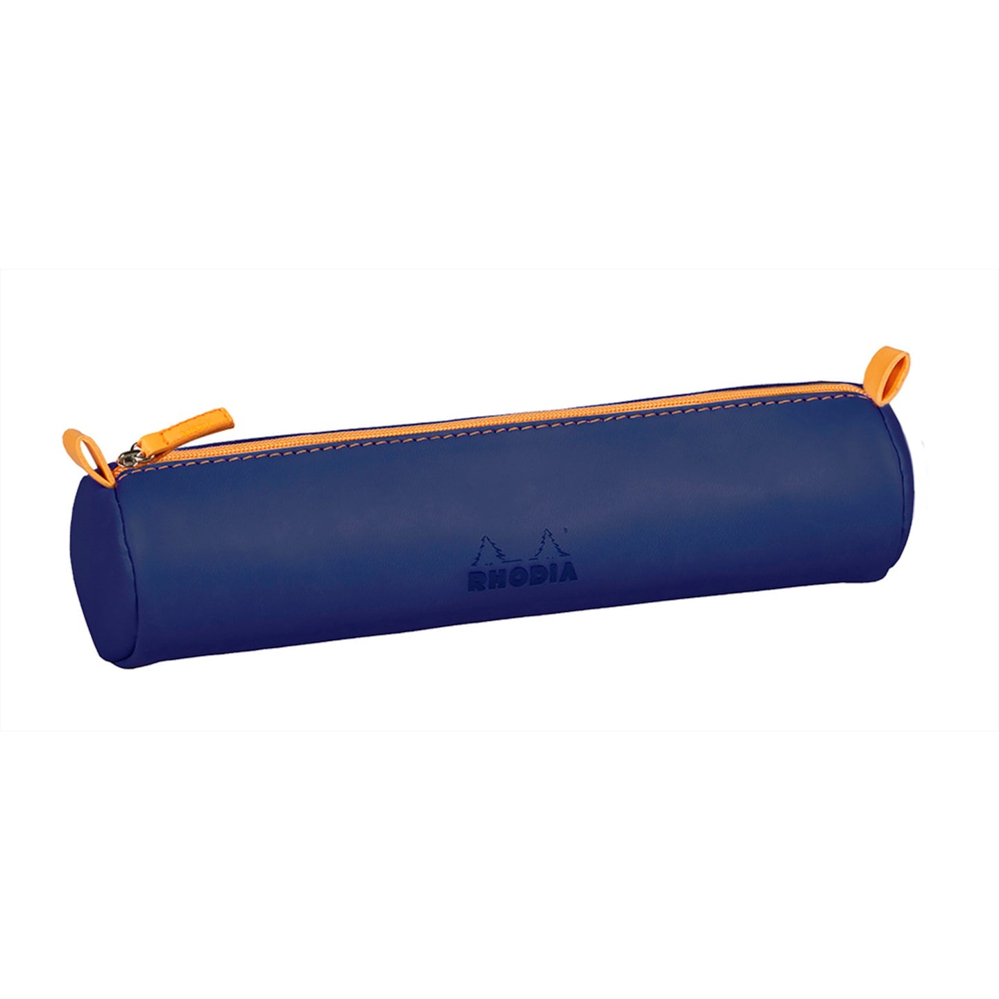 Trousse ronde - simili cuir italien -bleu nuit  (21.5x 5cm) RHODIA