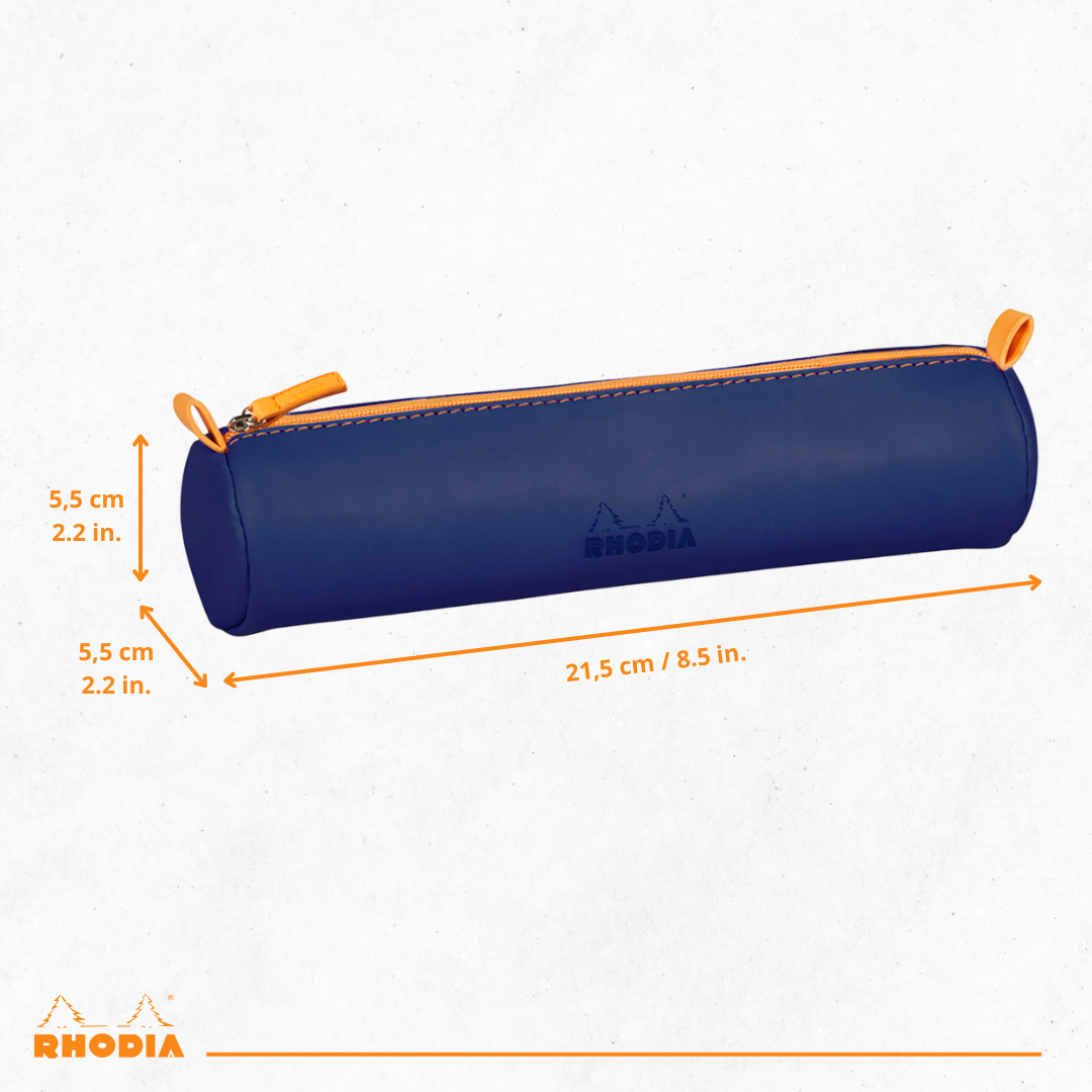 Rhodiarama Trousse Ronde -   Similicuir Italien-Minuit RHODIA