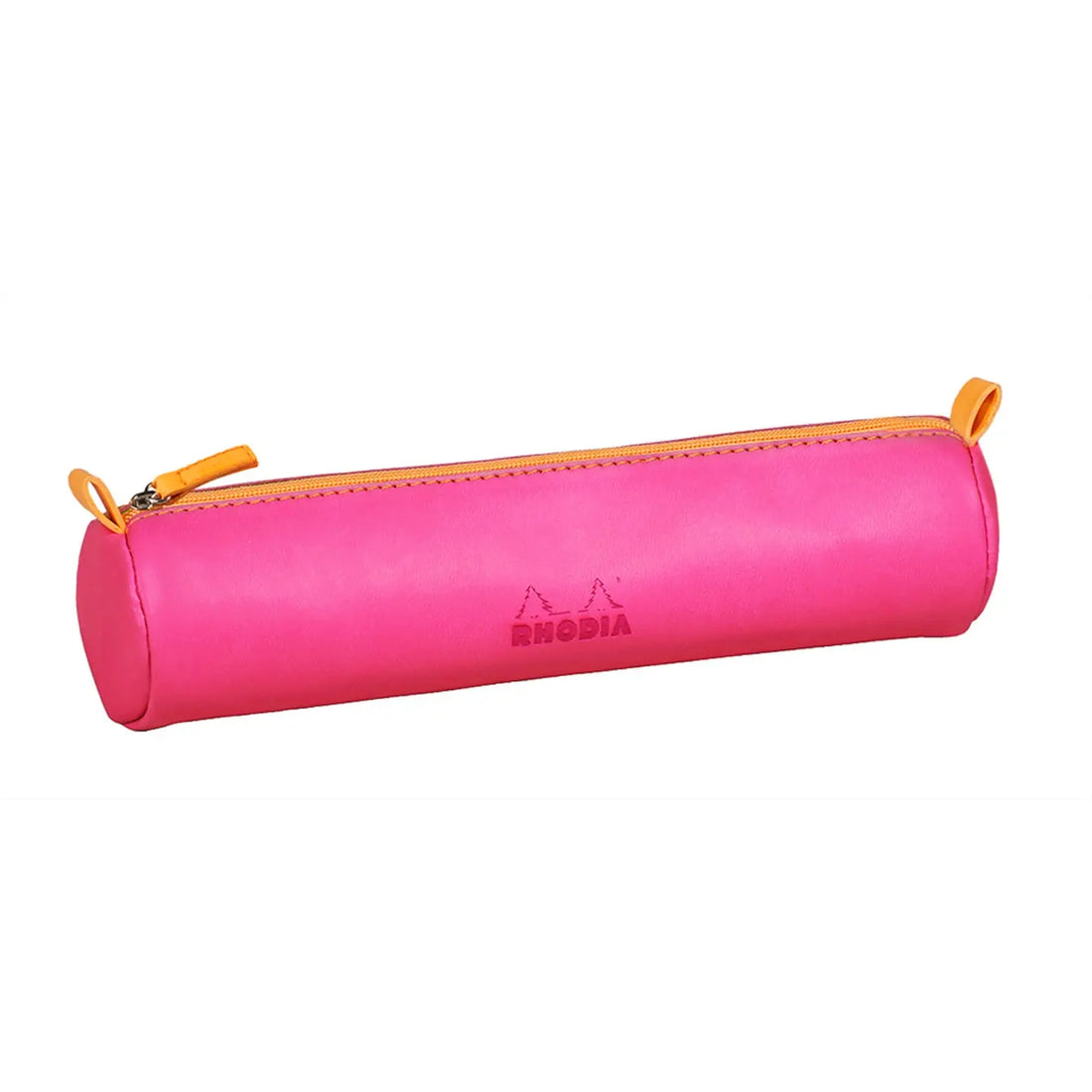 Trousse ronde - simili cuir italien -fuchsia  (21.5x 5cm) RHODIA