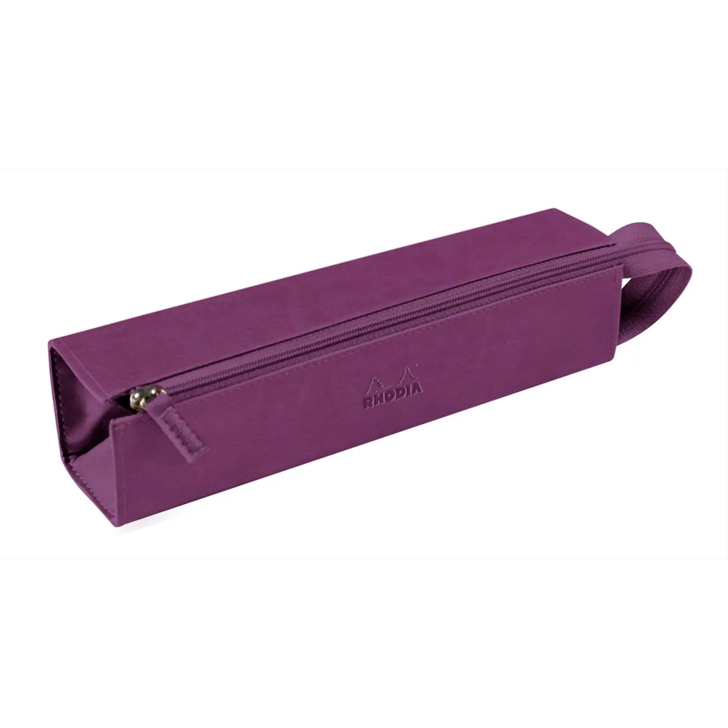 Trousse rigide à fermeture éclaire - simili cuir italien -violet  (23x5x5cm) RHODIA