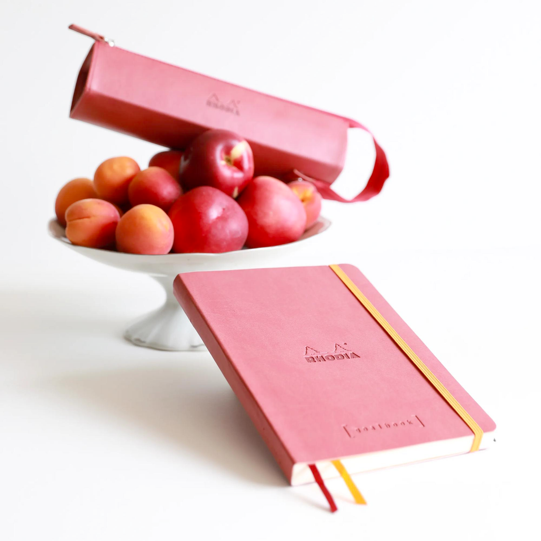 Trousse à crayons rigide simili cuir italien Rhodiarama orange - RHODIA